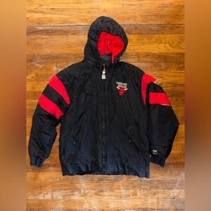 Vintage Logo 7 Chicago Bulls Puffer Jacket Size Large